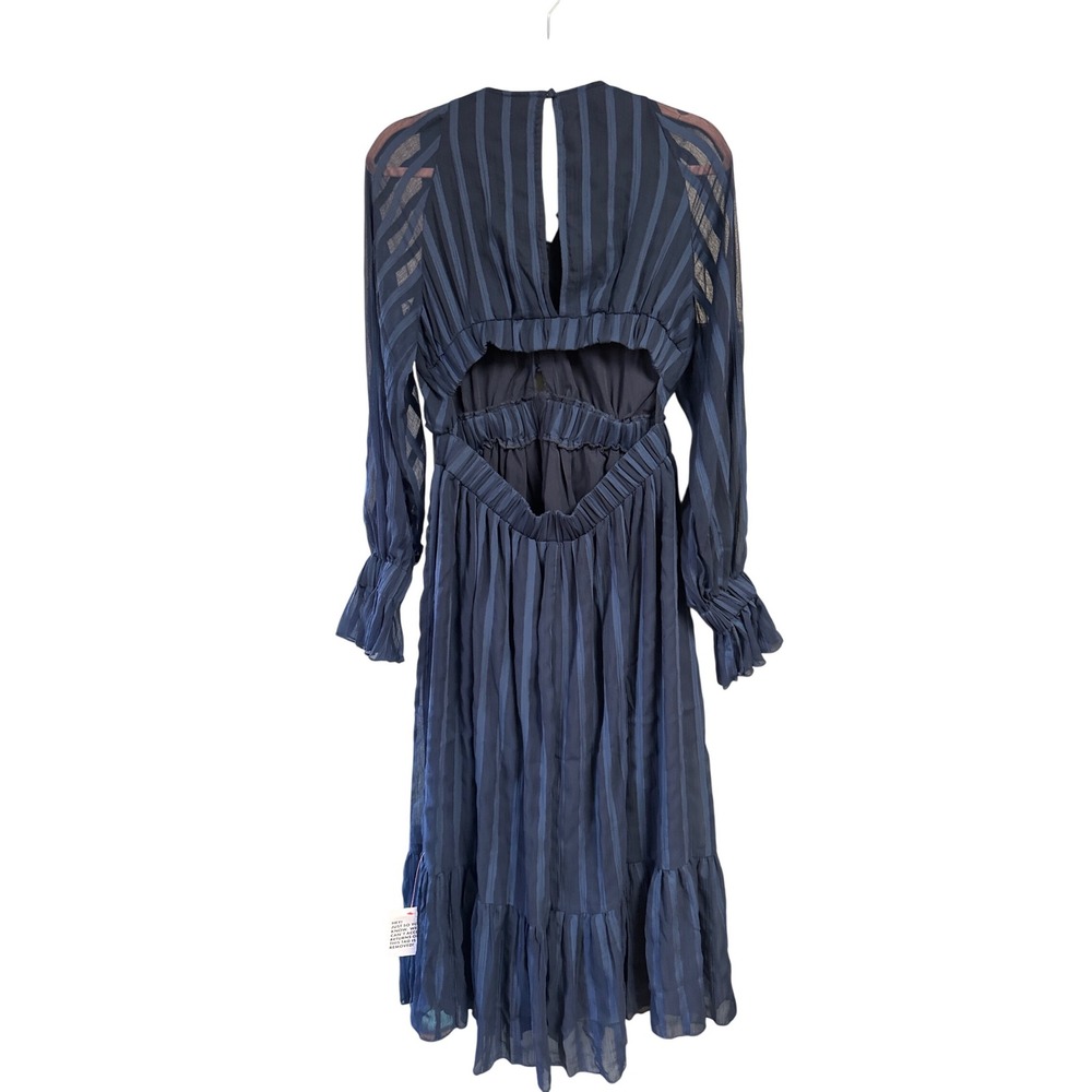 ASOS Navy Striped Midi Dress - Picture 4 of 4